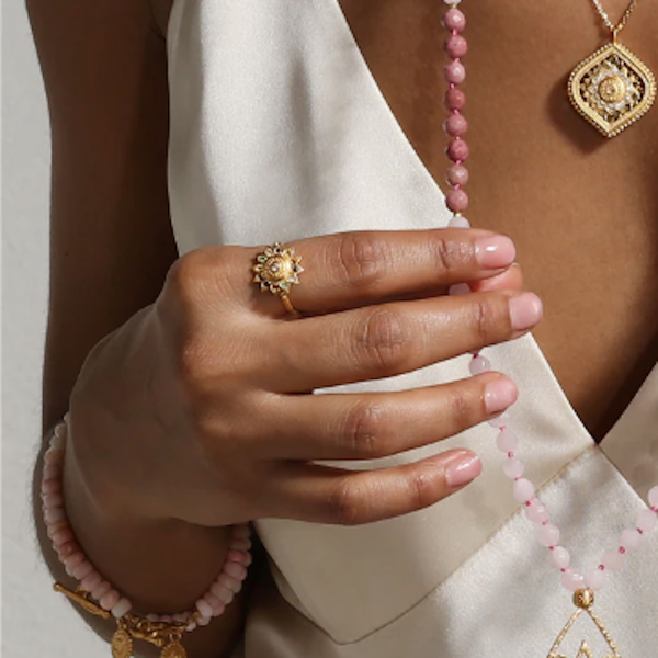 Vibrant Self Multi Stone Lotus Ring Cheap