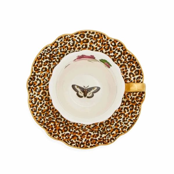 White Leopard Teacup and Saucer For Cheap - Image 4