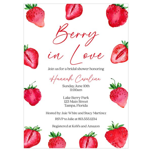 Berry in Love Bridal Shower Invitation Online Hot Sale