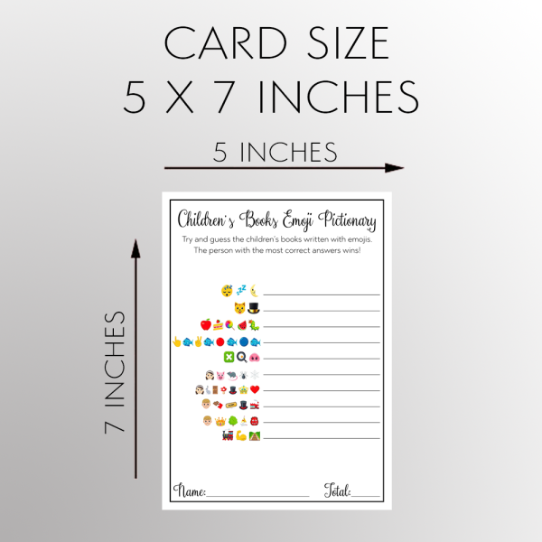 Children s Book Emoji Pictionary Baby Shower Game Cards Online now - Image 2