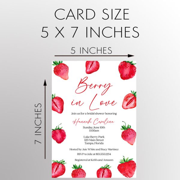Berry in Love Bridal Shower Invitation Online Hot Sale - Image 2